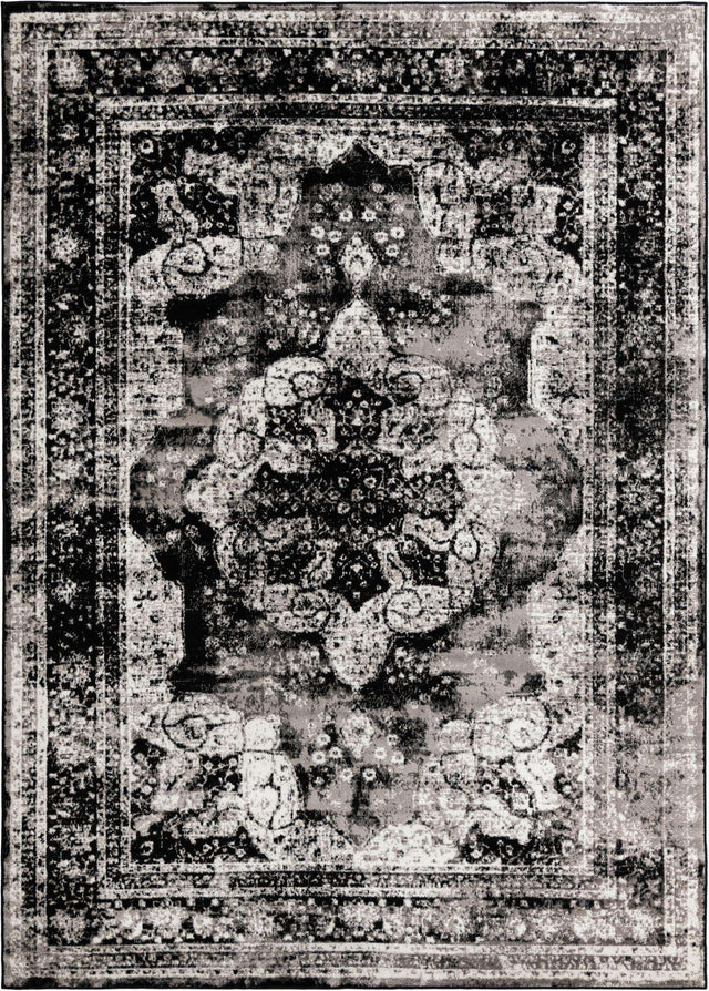 Black 7' 10 x 11' Sofia Rectangle Area Rug Durable Easy Clean Stain Resistant Unique Carpet for Affordable Interior Home Design for Sale at Rug Engine
