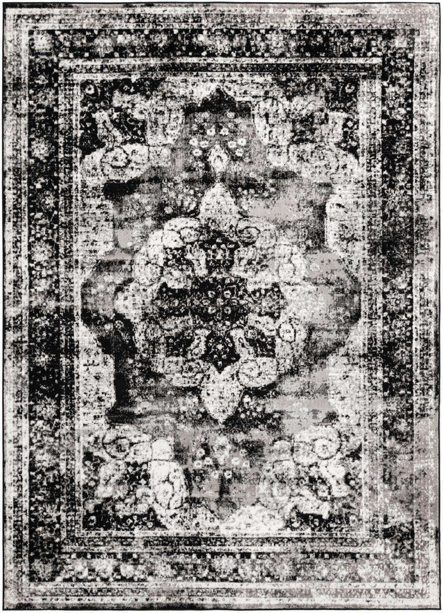 Black 7' 1 x 10' Sofia Rectangle Area Rug Durable Easy Clean Stain Resistant Unique Carpet for Affordable Interior Home Design for Sale at Rug Engine