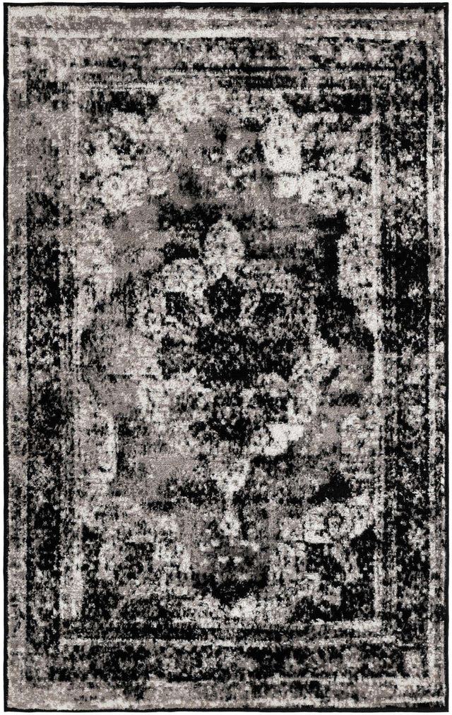 Black 3' 1 x 5' 3 Sofia Rectangle Area Rug Durable Easy Clean Stain Resistant Unique Carpet for Affordable Interior Home Design for Sale at Rug Engine
