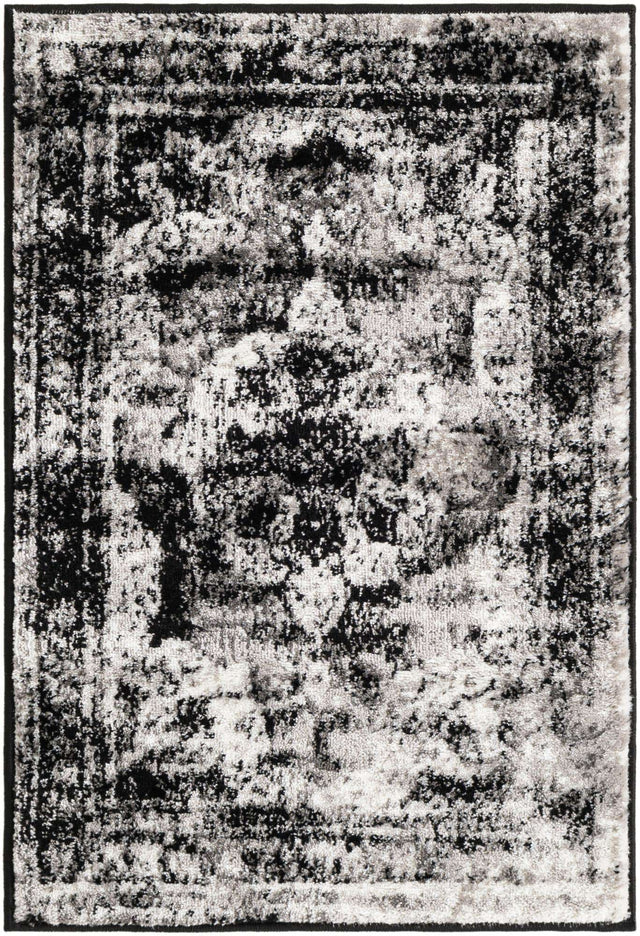Black 2' x 3' 1 Sofia Rectangle Area Rug Durable Easy Clean Stain Resistant Unique Carpet for Affordable Interior Home Design for Sale at Rug Engine