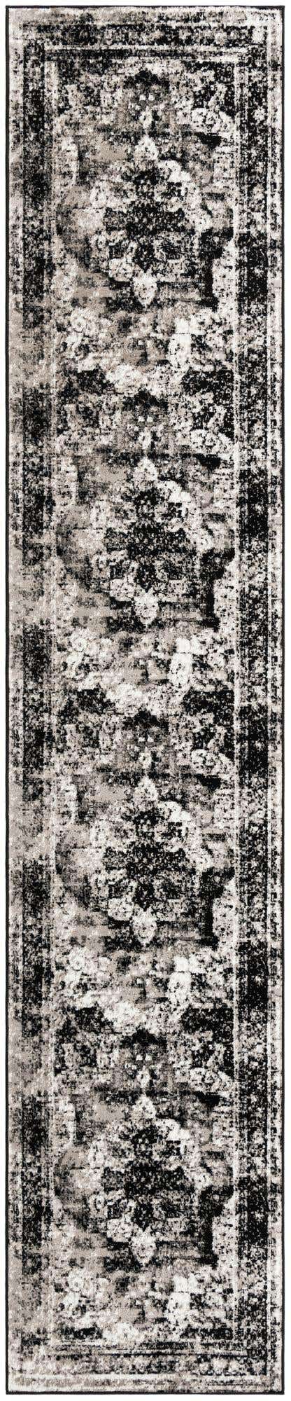 Black 3' 3 x 16' 5 Sofia Runner Area Rug Durable Easy Clean Stain Resistant Unique Carpet for Affordable Interior Home Design for Sale at Rug Engine