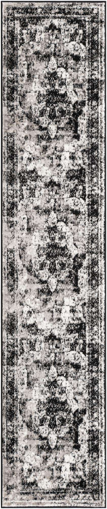 Black 2' x 9' 10 Sofia Runner Area Rug Durable Easy Clean Stain Resistant Unique Carpet for Affordable Interior Home Design for Sale at Rug Engine