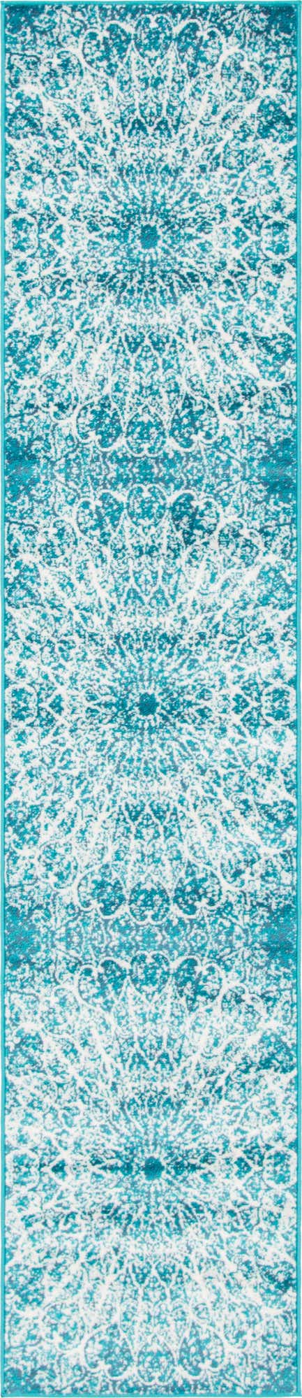 Turquoise 2' x 9' 10 Sofia Runner Area Rug Durable Easy Clean Stain Resistant Unique Carpet for Affordable Interior Home Design for Sale at Rug Engine