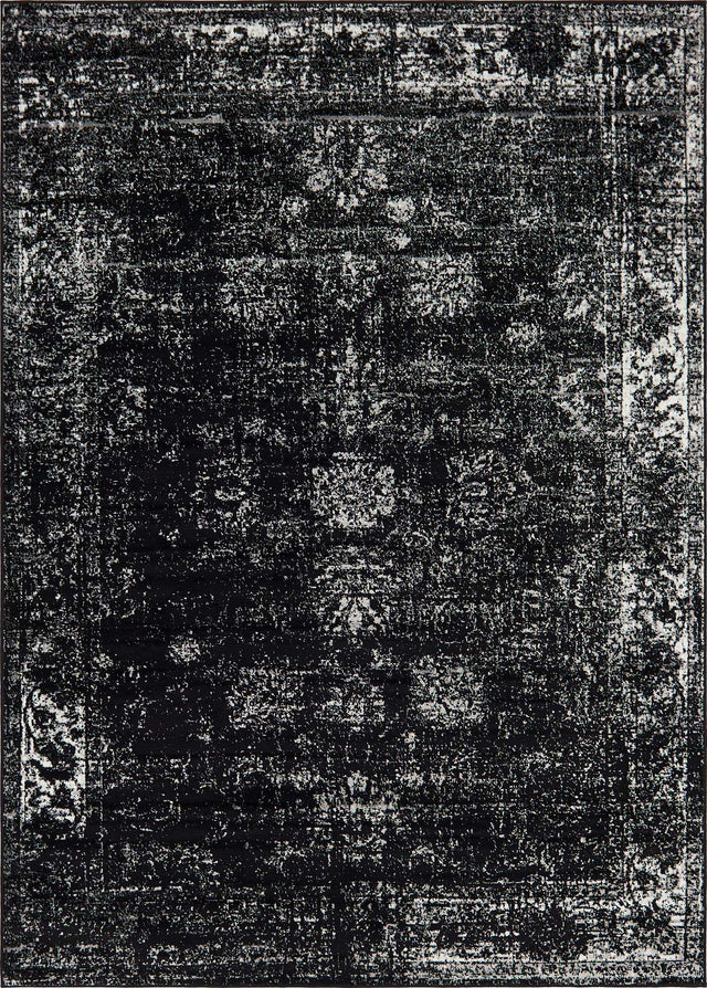 Black 7' 1 x 10' Sofia Rectangle Area Rug Durable Easy Clean Stain Resistant Unique Carpet for Affordable Interior Home Design for Sale at Rug Engine