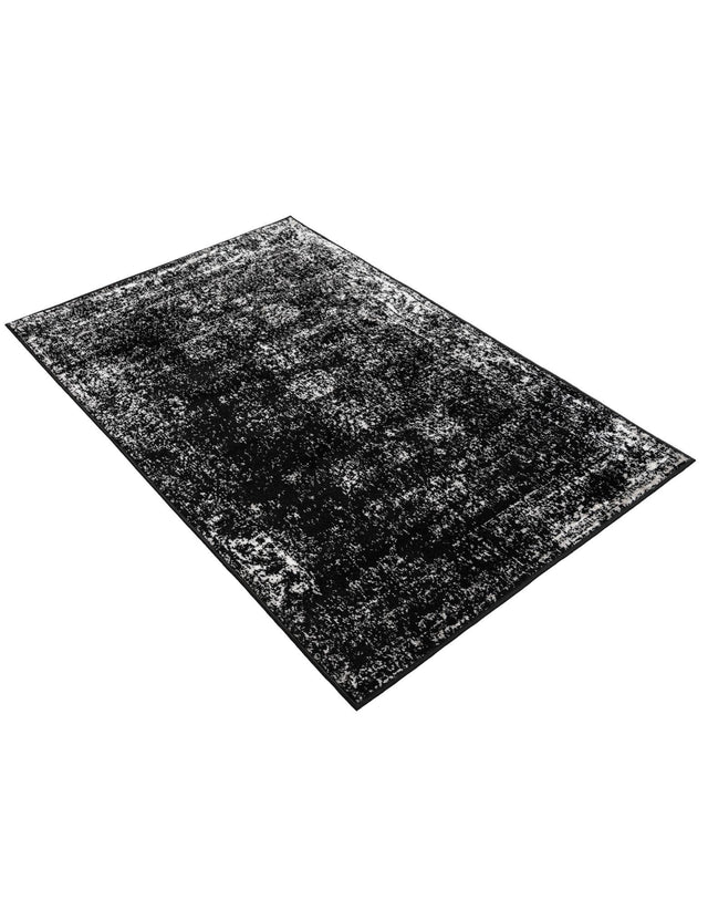 Black 3' 1 x 5' 3 Sofia Rectangle Area Rug Durable Easy Clean Stain Resistant Unique Carpet for Affordable Interior Home Design for Sale at Rug Engine