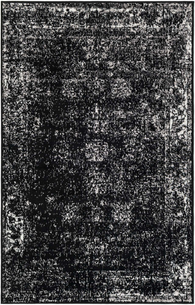 Black 3' 1 x 5' 3 Sofia Rectangle Area Rug Durable Easy Clean Stain Resistant Unique Carpet for Affordable Interior Home Design for Sale at Rug Engine