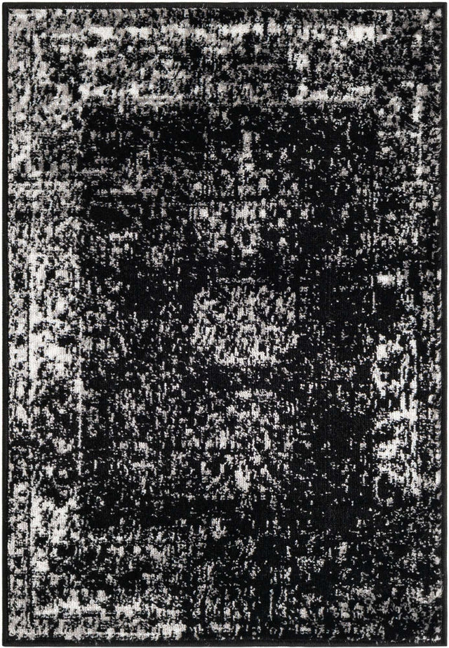 Black 2' x 3' 1 Sofia Rectangle Area Rug Durable Easy Clean Stain Resistant Unique Carpet for Affordable Interior Home Design for Sale at Rug Engine