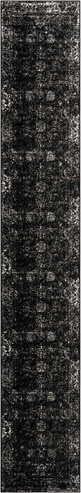 Black 3' 3 x 19' 8 Sofia Runner Area Rug Durable Easy Clean Stain Resistant Unique Carpet for Affordable Interior Home Design for Sale at Rug Engine