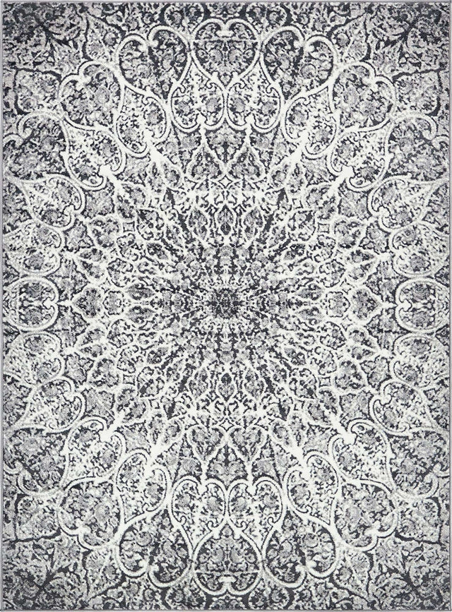 Dark Gray 7' 10 x 11' Sofia Rectangle Area Rug Durable Easy Clean Stain Resistant Unique Carpet for Affordable Interior Home Design for Sale at Rug Engine