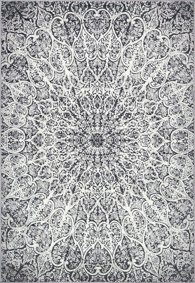 Dark Gray 6' 1 x 9' Sofia Rectangle Area Rug Durable Easy Clean Stain Resistant Unique Carpet for Affordable Interior Home Design for Sale at Rug Engine