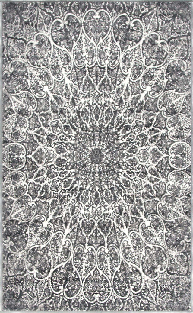 Dark Gray 3' 1 x 5' 3 Sofia Rectangle Area Rug Durable Easy Clean Stain Resistant Unique Carpet for Affordable Interior Home Design for Sale at Rug Engine