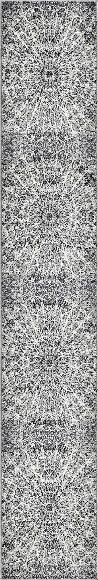 Dark Gray 3' 1 x 19' 8 Sofia Runner Area Rug Durable Easy Clean Stain Resistant Unique Carpet for Affordable Interior Home Design for Sale at Rug Engine