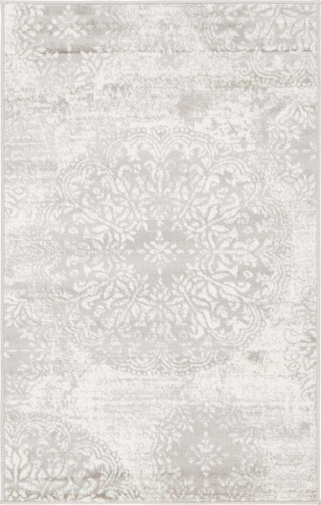 Light Gray 3' 1 x 5' 3 Sofia Rectangle Area Rug Durable Easy Clean Stain Resistant Unique Carpet for Affordable Interior Home Design for Sale at Rug Engine