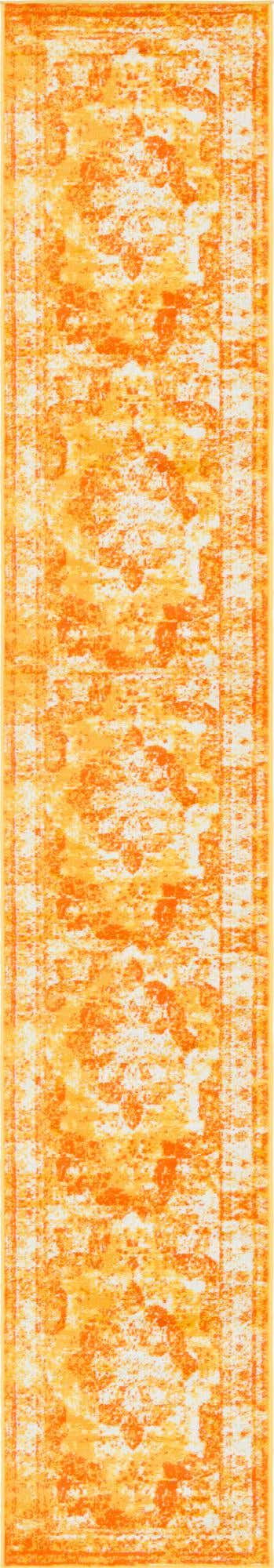 Orange 3' 3 x 19' 8 Sofia Runner Area Rug Durable Easy Clean Stain Resistant Unique Carpet for Affordable Interior Home Design for Sale at Rug Engine