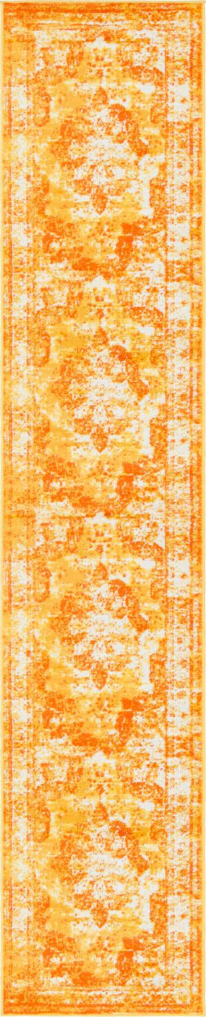 Orange 3' 3 x 16' 5 Sofia Runner Area Rug Durable Easy Clean Stain Resistant Unique Carpet for Affordable Interior Home Design for Sale at Rug Engine