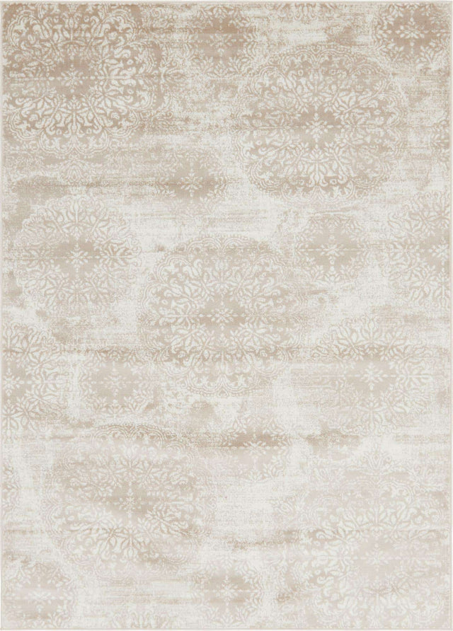 Beige 7' 1 x 10' Sofia Rectangle Area Rug Durable Easy Clean Stain Resistant Unique Carpet for Affordable Interior Home Design for Sale at Rug Engine