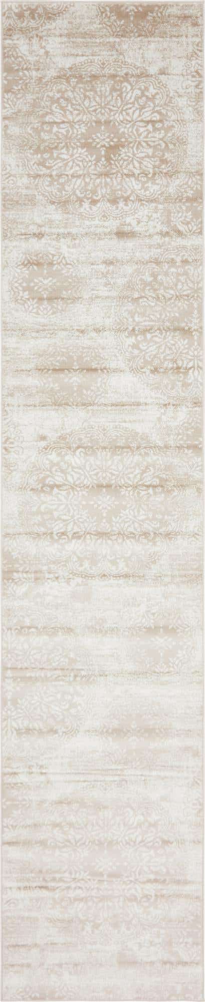 Beige 3' 3 x 19' 8 Sofia Runner Area Rug Durable Easy Clean Stain Resistant Unique Carpet for Affordable Interior Home Design for Sale at Rug Engine
