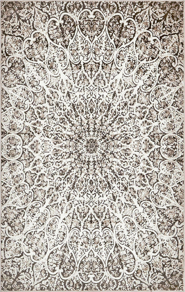 Brown 3' 1 x 5' 3 Sofia Rectangle Area Rug Durable Easy Clean Stain Resistant Unique Carpet for Affordable Interior Home Design for Sale at Rug Engine