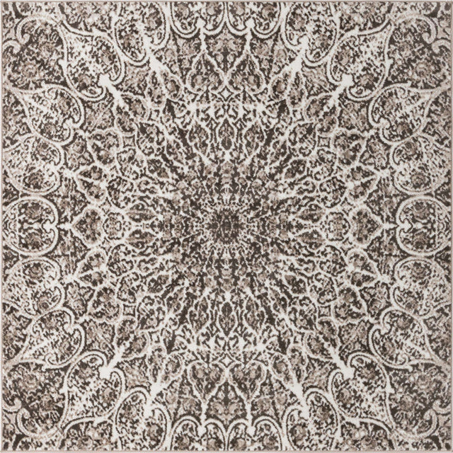 Brown 6' 1 x 6' 1 Sofia Square Area Rug Durable Easy Clean Stain Resistant Unique Carpet for Affordable Interior Home Design for Sale at Rug Engine