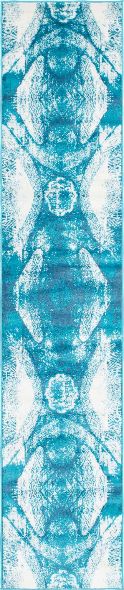 Turquoise 2' x 9' 10 Sofia Runner Area Rug Durable Easy Clean Stain Resistant Unique Carpet for Affordable Interior Home Design for Sale at Rug Engine