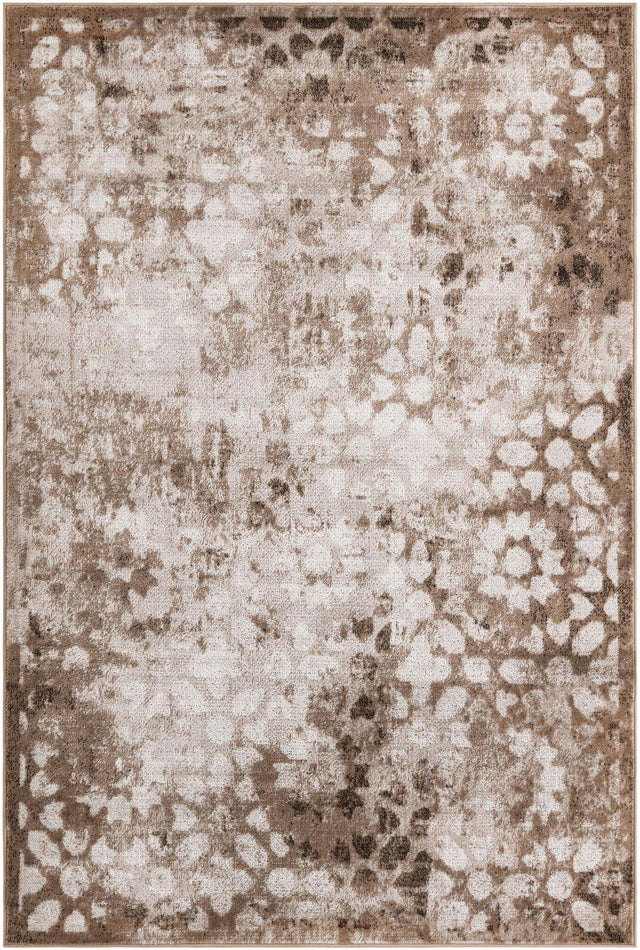 Brown 6' 1 x 9' Sofia Rectangle Area Rug Durable Easy Clean Stain Resistant Unique Carpet for Affordable Interior Home Design for Sale at Rug Engine