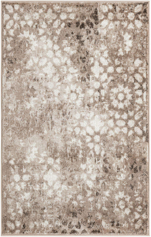 Brown 3' 1 x 5' 3 Sofia Rectangle Area Rug Durable Easy Clean Stain Resistant Unique Carpet for Affordable Interior Home Design for Sale at Rug Engine