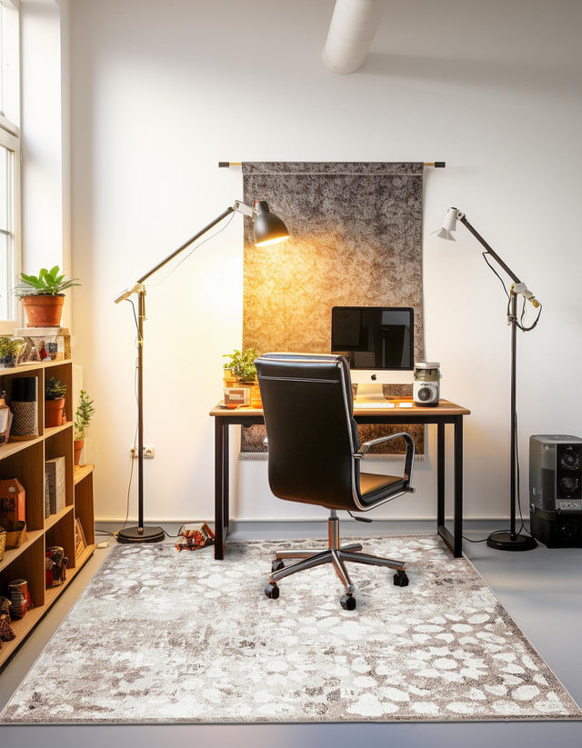 Brown 7' 10 x 7' 10 Sofia Square Area Rug Durable Easy Clean Stain Resistant Unique Carpet for Affordable Interior Home Design for Sale at Rug Engine