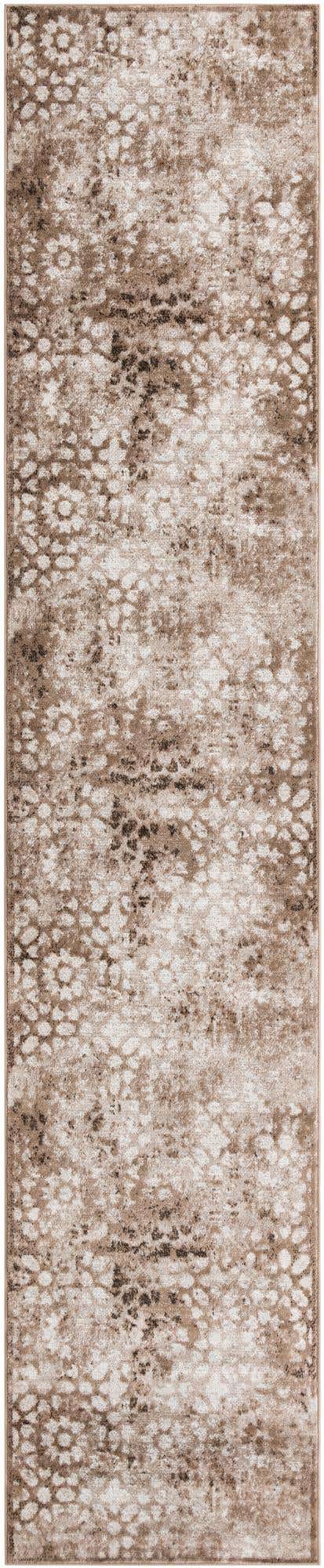 Brown 3' 3 x 16' 5 Sofia Runner Area Rug Durable Easy Clean Stain Resistant Unique Carpet for Affordable Interior Home Design for Sale at Rug Engine