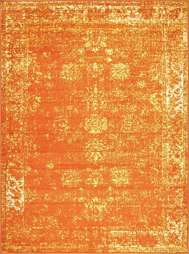 Orange 7' 10 x 11' Sofia Rectangle Area Rug Durable Easy Clean Stain Resistant Unique Carpet for Affordable Interior Home Design for Sale at Rug Engine