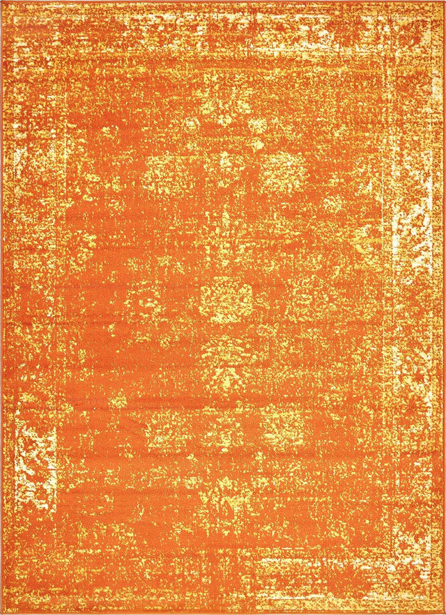 Orange 7' 1 x 10' Sofia Rectangle Area Rug Durable Easy Clean Stain Resistant Unique Carpet for Affordable Interior Home Design for Sale at Rug Engine