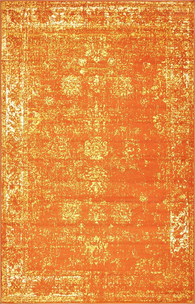 Orange 3' 1 x 5' 3 Sofia Rectangle Area Rug Durable Easy Clean Stain Resistant Unique Carpet for Affordable Interior Home Design for Sale at Rug Engine