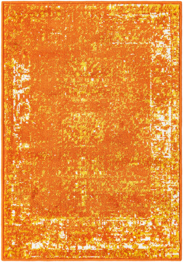 Orange 2' x 3' 1 Sofia Rectangle Area Rug Durable Easy Clean Stain Resistant Unique Carpet for Affordable Interior Home Design for Sale at Rug Engine