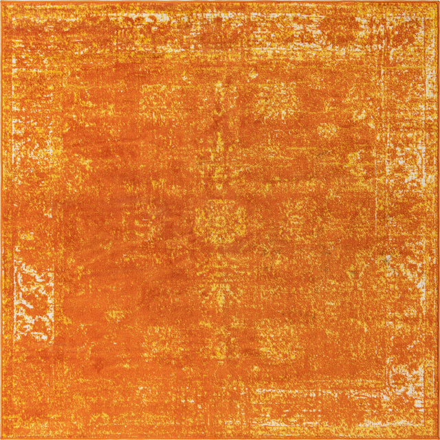 Orange 6' 1 x 6' 1 Sofia Square Area Rug Durable Easy Clean Stain Resistant Unique Carpet for Affordable Interior Home Design for Sale at Rug Engine