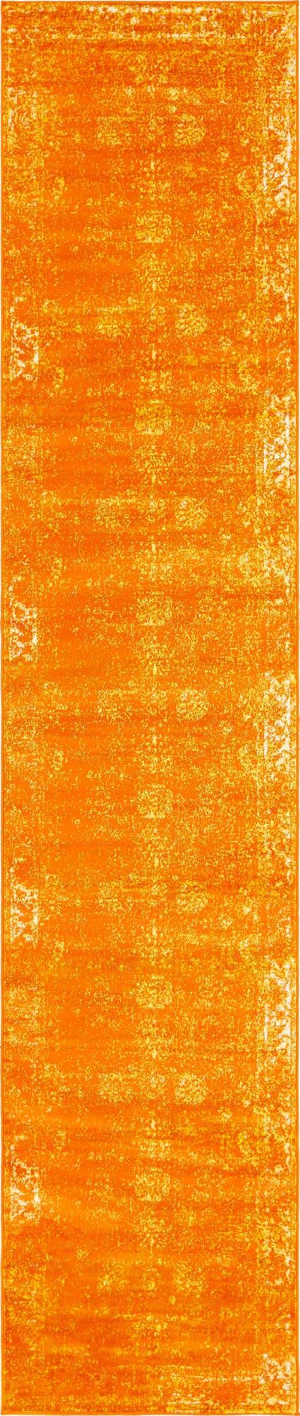 Orange 3' 3 x 16' 5 Sofia Runner Area Rug Durable Easy Clean Stain Resistant Unique Carpet for Affordable Interior Home Design for Sale at Rug Engine