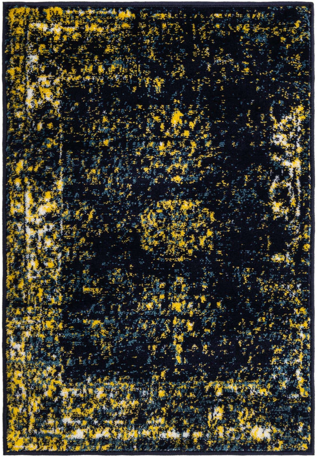 Navy Blue 2' x 3' 1 Sofia Rectangle Area Rug Durable Easy Clean Stain Resistant Unique Carpet for Affordable Interior Home Design for Sale at Rug Engine