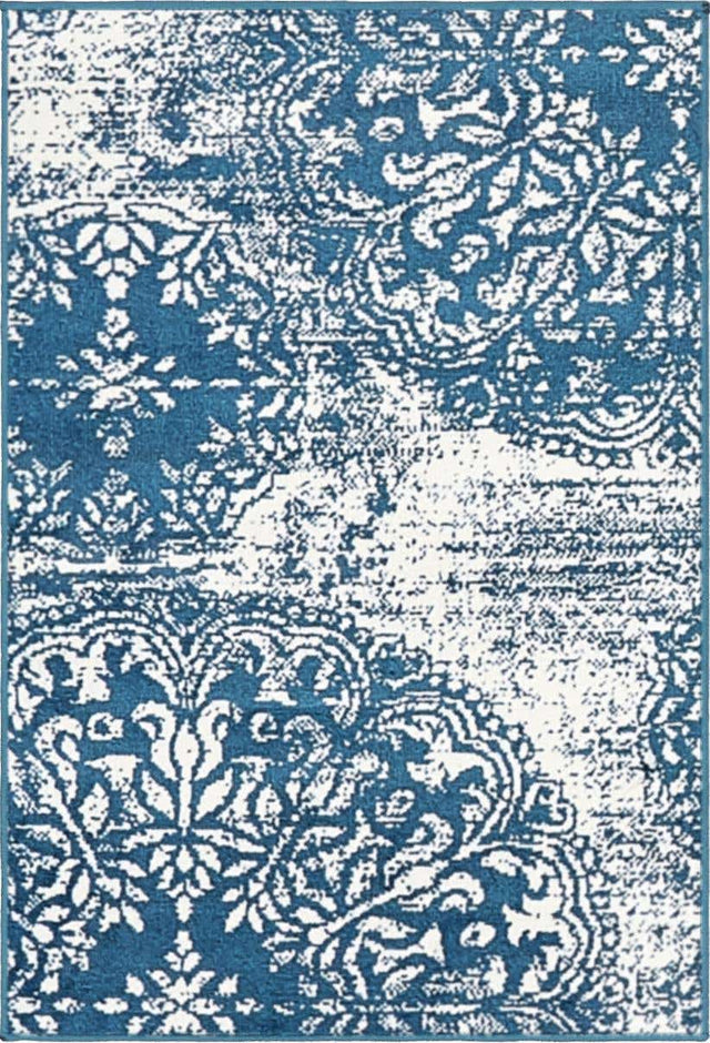 Blue 2' x 3' 1 Sofia Rectangle Area Rug Durable Easy Clean Stain Resistant Unique Carpet for Affordable Interior Home Design for Sale at Rug Engine