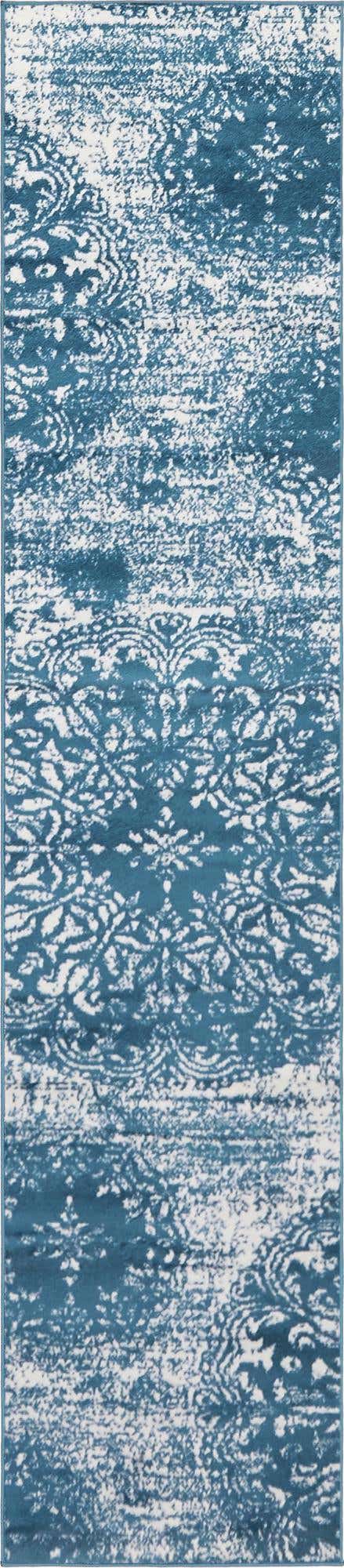 Blue 2' x 9' 10 Sofia Runner Area Rug Durable Easy Clean Stain Resistant Unique Carpet for Affordable Interior Home Design for Sale at Rug Engine