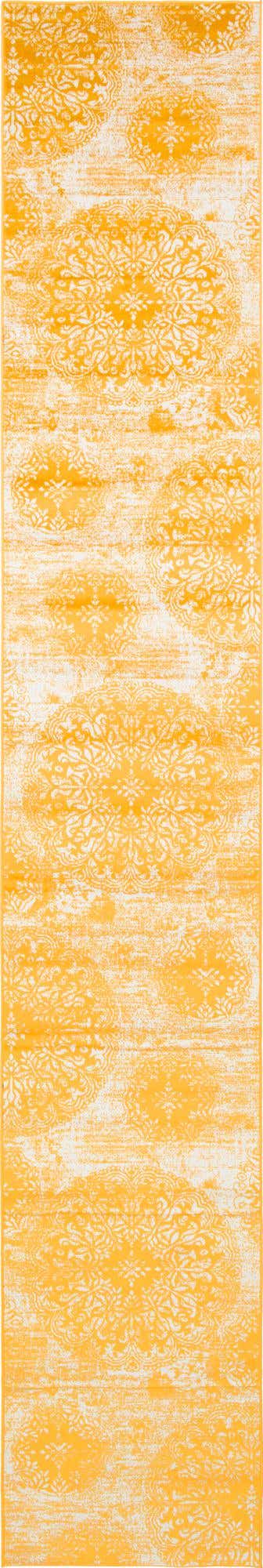 Yellow 3' 3 x 19' 8 Sofia Runner Area Rug Durable Easy Clean Stain Resistant Unique Carpet for Affordable Interior Home Design for Sale at Rug Engine