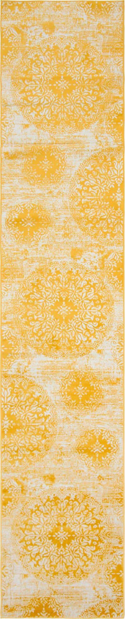 Yellow 3' 3 x 16' 5 Sofia Runner Area Rug Durable Easy Clean Stain Resistant Unique Carpet for Affordable Interior Home Design for Sale at Rug Engine