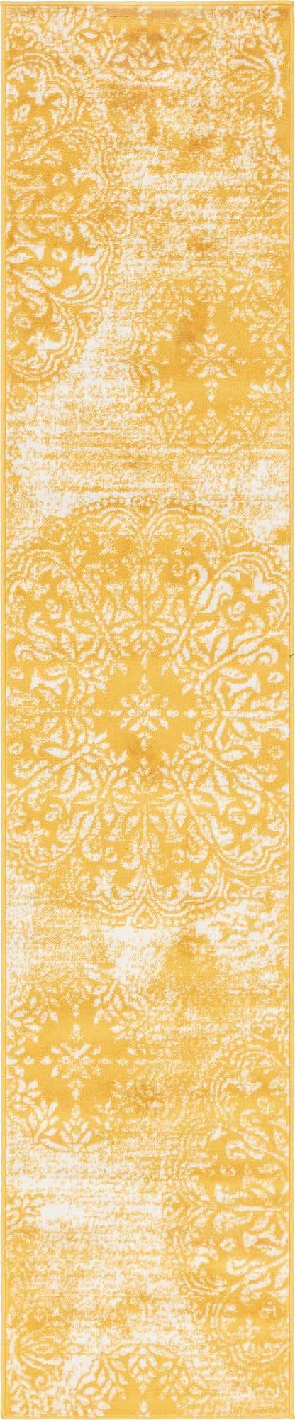 Yellow 2' x 9' 10 Sofia Runner Area Rug Durable Easy Clean Stain Resistant Unique Carpet for Affordable Interior Home Design for Sale at Rug Engine