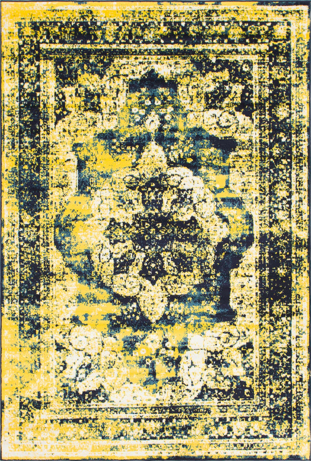 Navy Blue 6' 1 x 9' Sofia Rectangle Area Rug Durable Easy Clean Stain Resistant Unique Carpet for Affordable Interior Home Design for Sale at Rug Engine