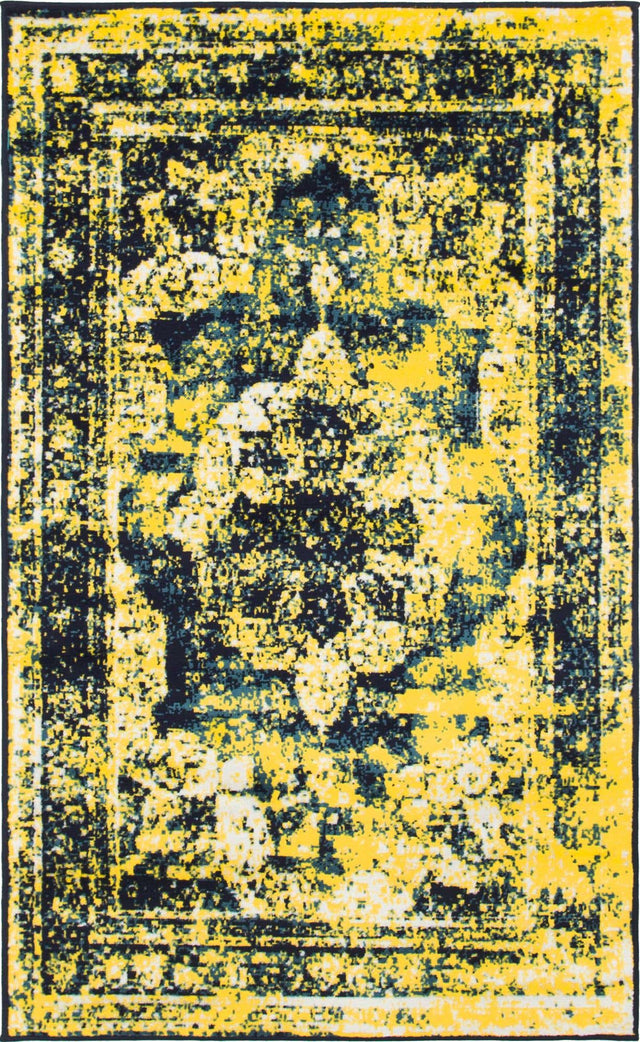 Navy Blue 3' 1 x 5' 3 Sofia Rectangle Area Rug Durable Easy Clean Stain Resistant Unique Carpet for Affordable Interior Home Design for Sale at Rug Engine