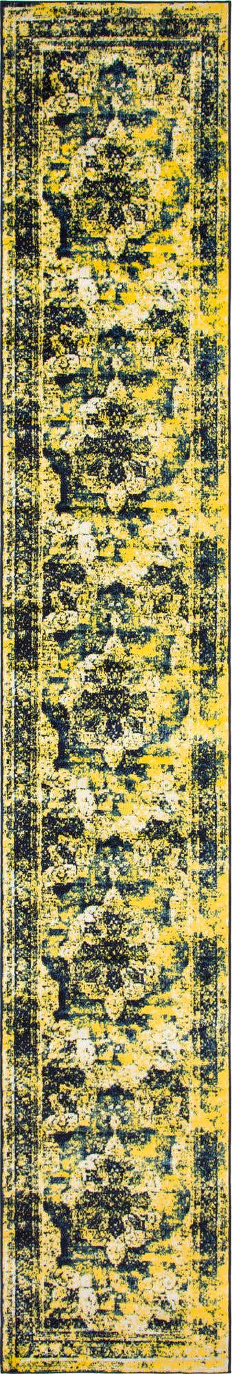 Navy Blue 3' 3 x 19' 8 Sofia Runner Area Rug Durable Easy Clean Stain Resistant Unique Carpet for Affordable Interior Home Design for Sale at Rug Engine