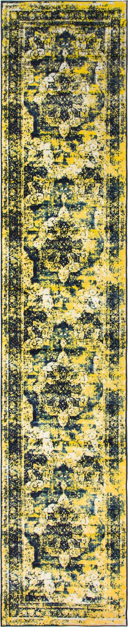 Navy Blue 3' 3 x 16' 5 Sofia Runner Area Rug Durable Easy Clean Stain Resistant Unique Carpet for Affordable Interior Home Design for Sale at Rug Engine