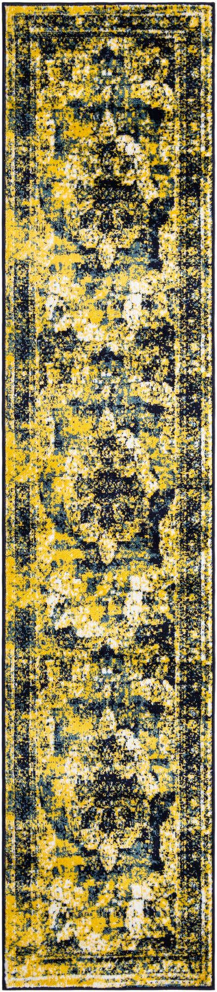 Navy Blue 2' x 9' 10 Sofia Runner Area Rug Durable Easy Clean Stain Resistant Unique Carpet for Affordable Interior Home Design for Sale at Rug Engine