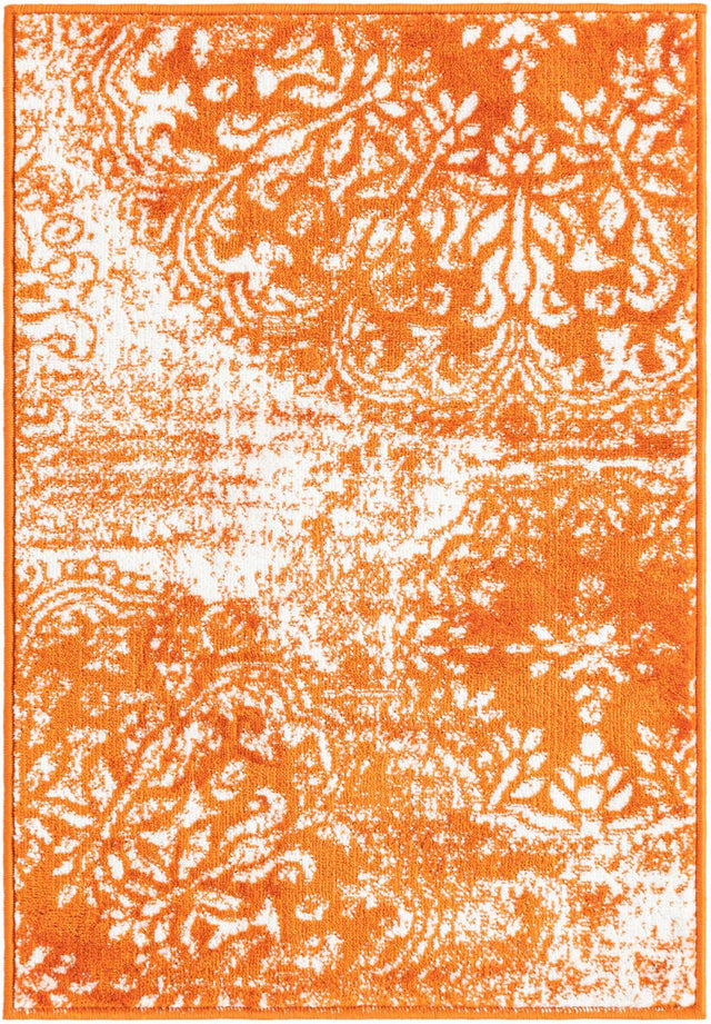 Orange 2' x 3' 1 Sofia Rectangle Area Rug Durable Easy Clean Stain Resistant Unique Carpet for Affordable Interior Home Design for Sale at Rug Engine