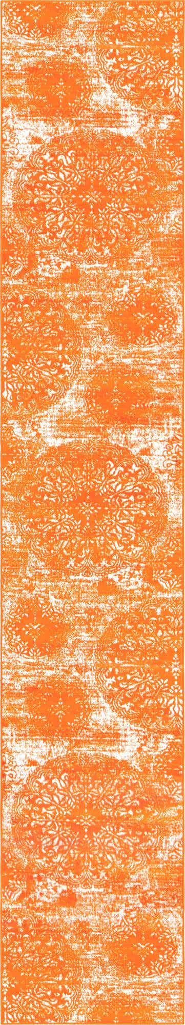 Orange 3' 3 x 19' 8 Sofia Runner Area Rug Durable Easy Clean Stain Resistant Unique Carpet for Affordable Interior Home Design for Sale at Rug Engine