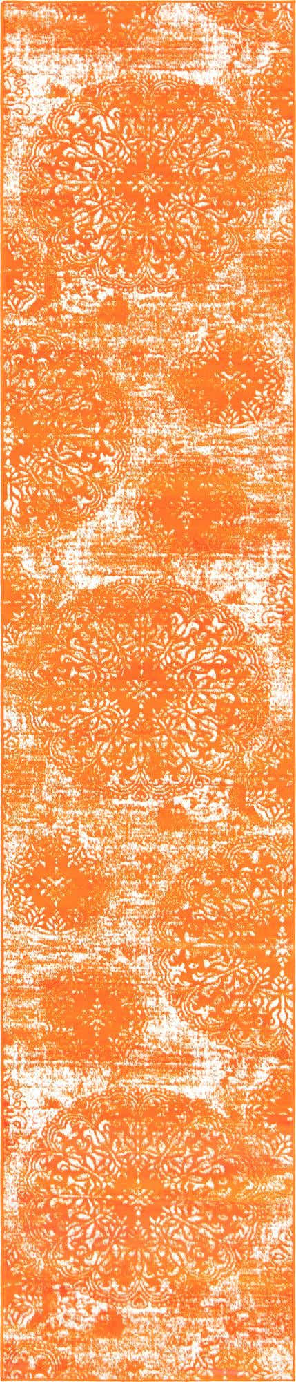 Orange 3' 3 x 16' 5 Sofia Runner Area Rug Durable Easy Clean Stain Resistant Unique Carpet for Affordable Interior Home Design for Sale at Rug Engine