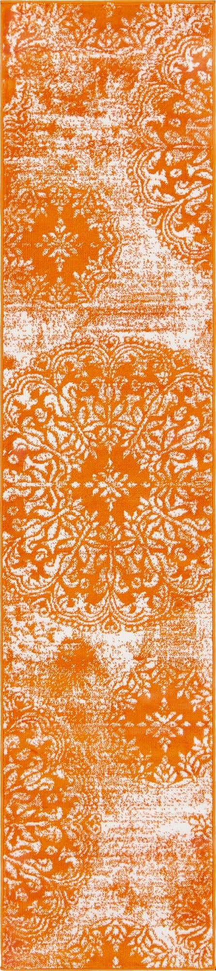 Orange 2' x 9' 10 Sofia Runner Area Rug Durable Easy Clean Stain Resistant Unique Carpet for Affordable Interior Home Design for Sale at Rug Engine