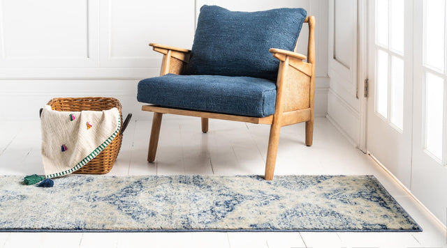 Blue 2' 2 x 6' 1 Asheville Runner Area Rug 100% Polypropylene With Cotton Backing Easy Clean Indoor Living Dining Bedroom Office Carpet for Sale at Rug Engine